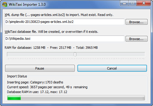 Importing a Wikipedia Database 